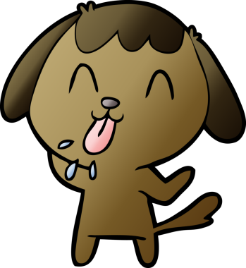 Bir insan tarafından çizilmiş şirin bir çizgi film köpeği.