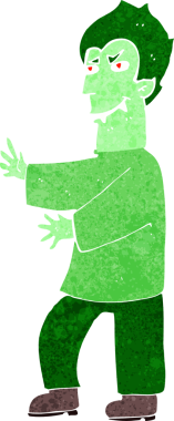 Bir insan tarafından çizilmiş bir vampir çizgi filmi.