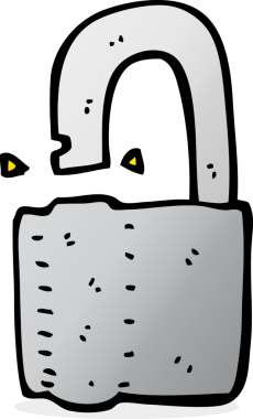 Bir insan tarafından çizilmiş asma kilit.