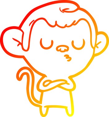 Bir insan tarafından çizilmiş çizgi film maymunu çizimi