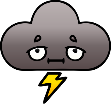 Bir insan tarafından çizilmiş bir fırtına bulutunun gölgelenmiş karikatürü