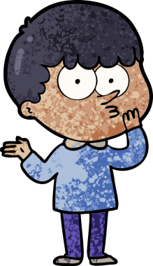 Bir insan tarafından çizilmiş meraklı bir çocuk.