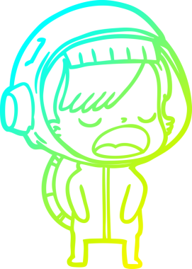 Bir insan tarafından çizilmiş bir karikatür astronot kadın çizimi.