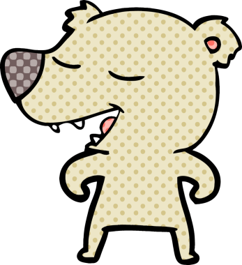 Bir insan tarafından çizilmiş çizgi film ayısı.