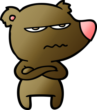 Bir insan tarafından çizilmiş kızgın ayı çizgi filmi.