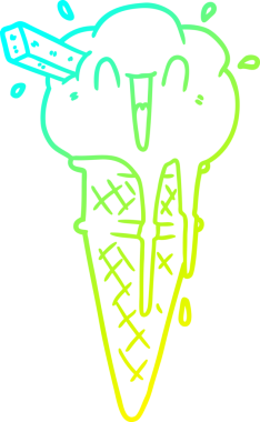 Bir insan tarafından çizilmiş dondurmanın soğuk gradyan çizgisi.