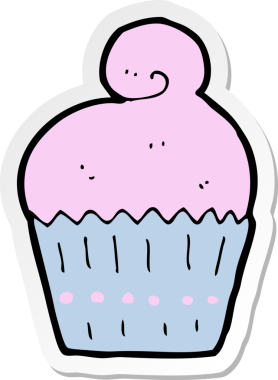 Bir insan tarafından çizilmiş bir kek etiketi.