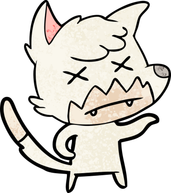 Bir insan tarafından çizilmiş ölü tilki çizgi filmi