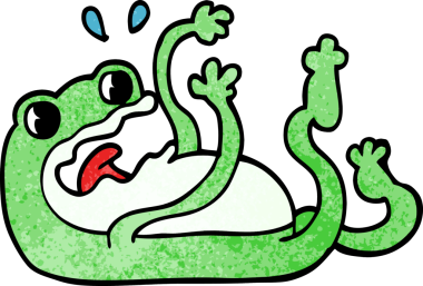 Bir insan tarafından çizilmiş karalama kurbağası.