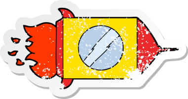 Bir insan tarafından çizilmiş uzay roketinin sıkıntılı çıkartması