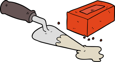 Bir insan tarafından çizilmiş tuğla karikatürler.