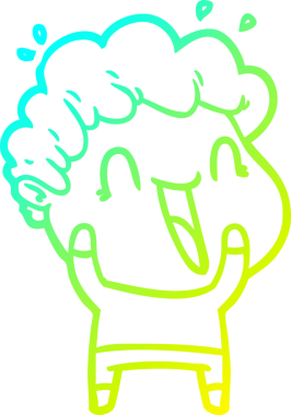 Bir insan tarafından çizilmiş mutlu bir adamın soğuk çizgi çizimi.