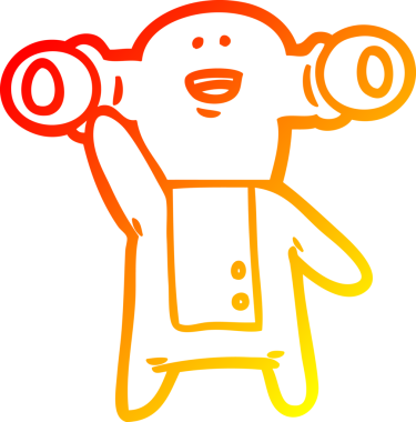 Bir insan tarafından çizilen dost canlısı bir uzaylı çizgi filminin çizimi.