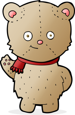 Bir insan tarafından çizilmiş çizgi film ayısı.