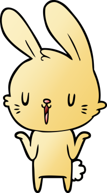 Bir insan tarafından çizilmiş şirin çizgi film tavşanı.