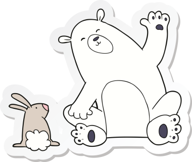 Bir insan tarafından çizilmiş bir kış hayvanının çıkartması.