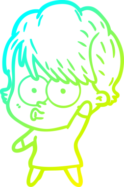 Bir insan tarafından çizilmiş bir karikatür kadın çizimi.