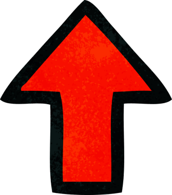 Bir insan tarafından çizilmiş bir okun eski grunge desen çizimi