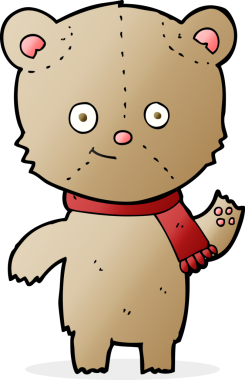 Bir insan tarafından çizilmiş oyuncak ayı.