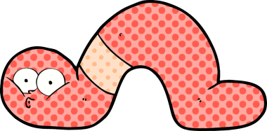 Bir insan tarafından çizilmiş bir solucan.