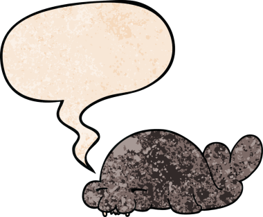 bir insan tarafından çizilmiş eski moda konuşma baloncuklu karikatür mührü.