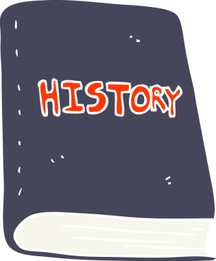 Bir insan tarafından çizilmiş tarih kitabının düz renk çizimi