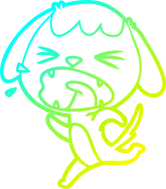 Bir insan tarafından çizilmiş şirin bir köpeğin soğuk gradyan çizimi