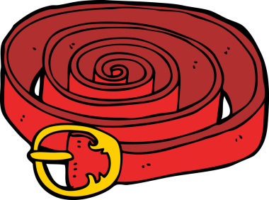 Bir insan tarafından çizilmiş çizgi film kemeri.