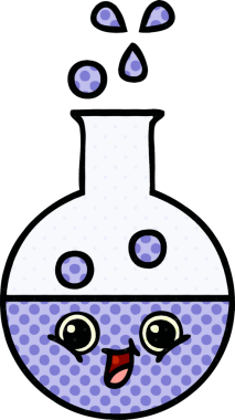 Bir insan tarafından çizilmiş bir test tüpünün çizgi romanı.