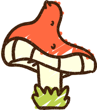 Bir insan tarafından çizilmiş Toadstool Mantar Tebeşiri