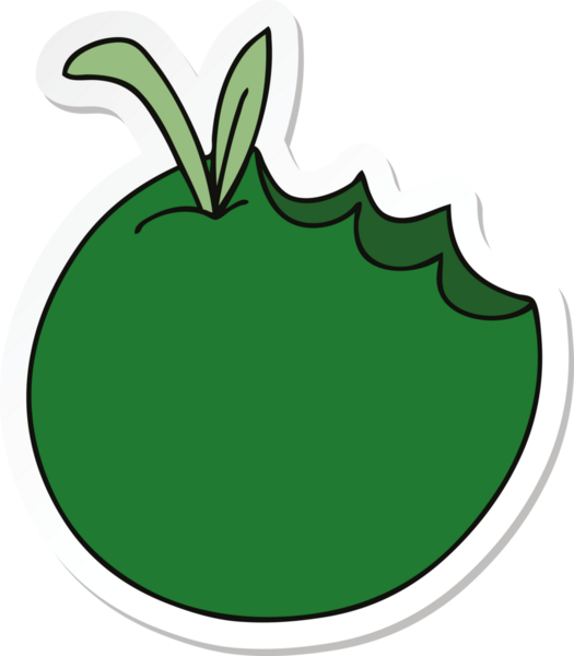 Bir insan tarafından çizilmiş tuhaf bir elmanın çıkartması.