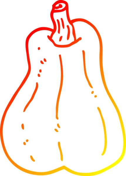 Bir insan tarafından çizilmiş tereyağlı balkabağının sıcak çizgi çizimi