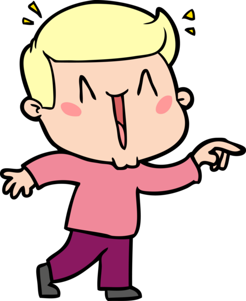 Bir insan tarafından çizilmiş heyecanlı bir çizgi film.