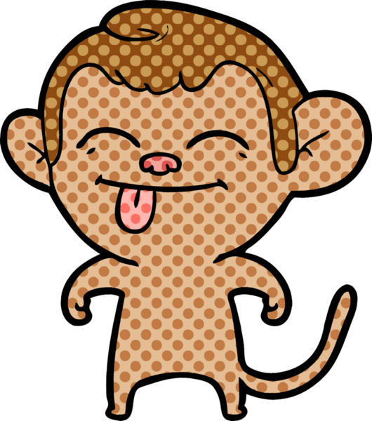 Bir insan tarafından çizilmiş komik çizgi maymun.