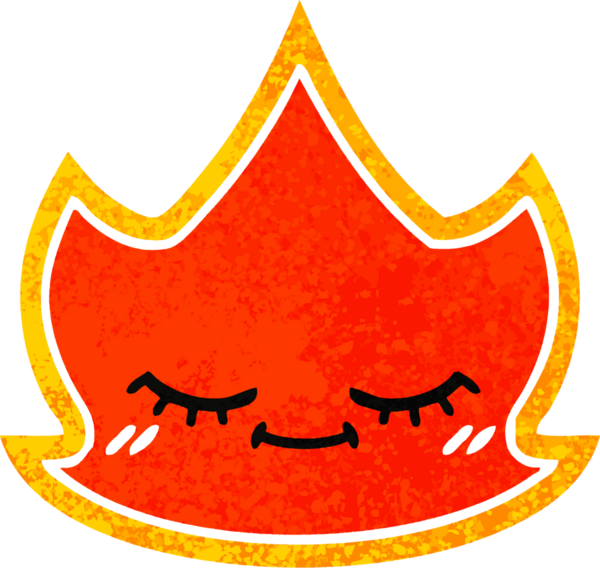 Bir insanın çizdiği ateşin retro illüstrasyon tarzı karikatürü