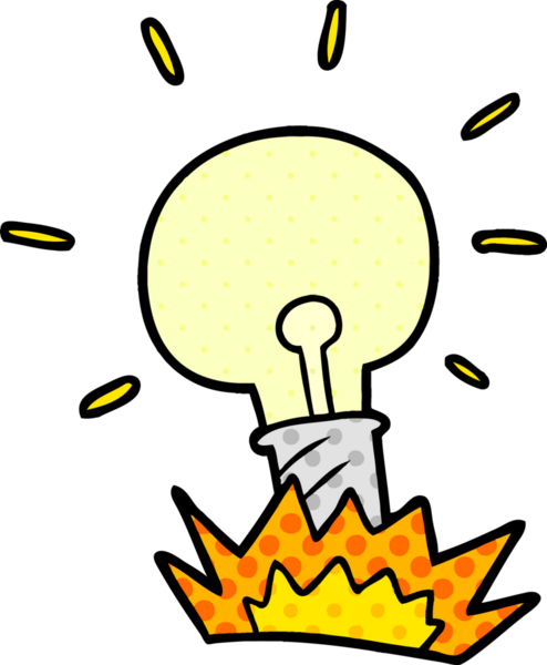 bir insan tarafından çizilmiş karikatür ampulü