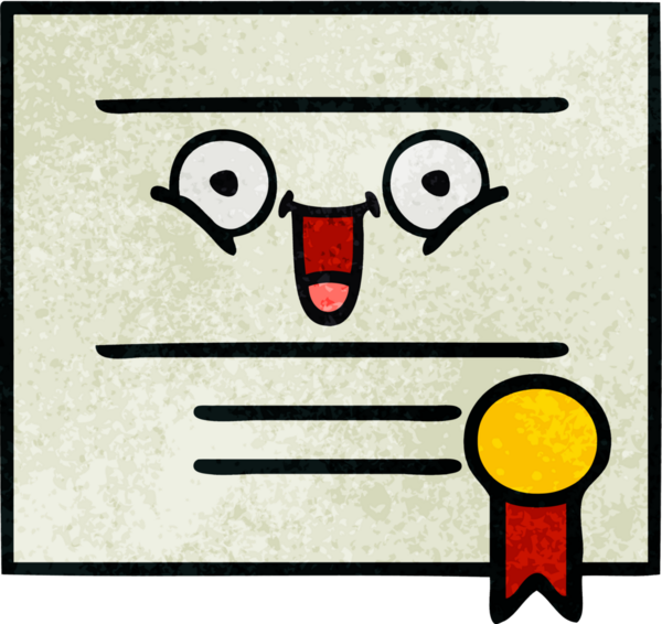 Bir insan tarafından çizilmiş mezuniyet diplomasının retro grunge dokusu.