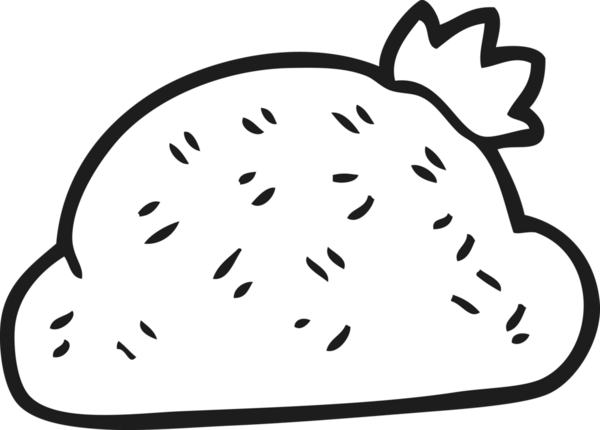 Bir insan tarafından çizilmiş siyah beyaz bir şapka.