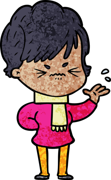 Bir insan tarafından çizilmiş, hayal kırıklığına uğramış bir kadın.