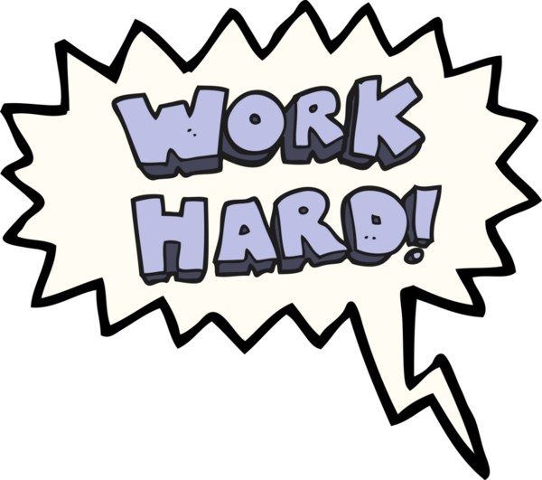 Serbest konuşma balonu karikatürü bir insan tarafından çizilmiş sıkı çalışma sembolü