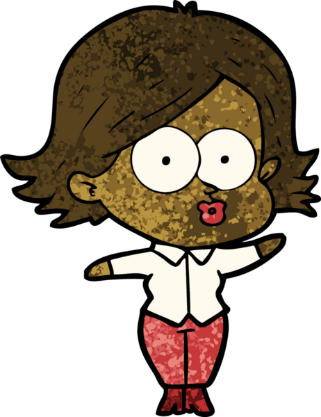 Çizgi film kızı somurtuyor bir insan tarafından