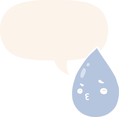 bir insan tarafından çizilmiş eski usul konuşma baloncuklu tatlı yağmur damlası