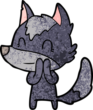 Bir insan tarafından çizilmiş dost canlısı bir kurt.