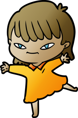 Bir insan tarafından çizilmiş karikatür kadın.