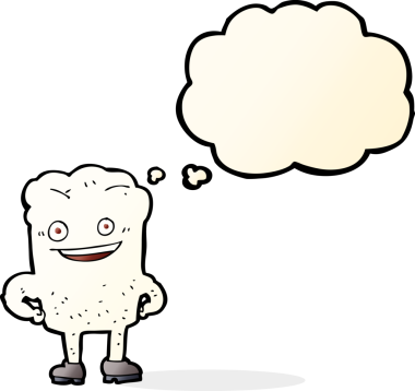 Bir insan tarafından çizilmiş düşünce baloncuğu olan kendini beğenmiş bir çizgi film karakteri.