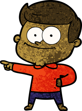 Bir insan tarafından çizilmiş mutlu bir adam.