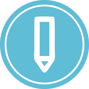 Bir insan tarafından çizilmiş basit dairesel kalem simgesi