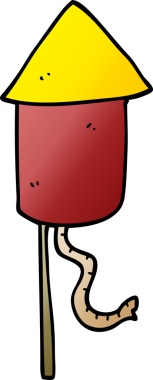 Bir insan tarafından çizilmiş havai fişek karalaması.