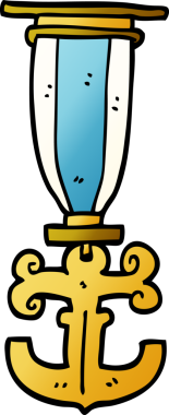 Bir insan tarafından çizilmiş karalama denizci madalyası.