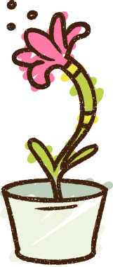 Bir insan tarafından çizilen çiçek tebeşiri